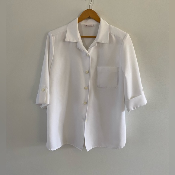 Vintage Tops - SOLD ELSEWHERE - Vintage white button-up blouse by Alia